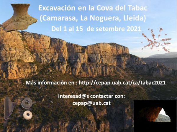 Excavació a la Cova del Tabac (Camarasa, La Noguera, LLeida)